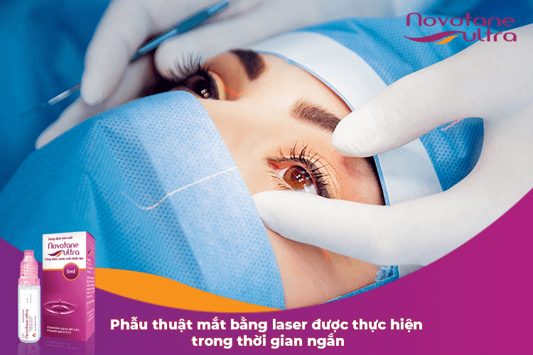 Phẫu thuật mắt bằng laser được thực hiện trong thời gian ngắn